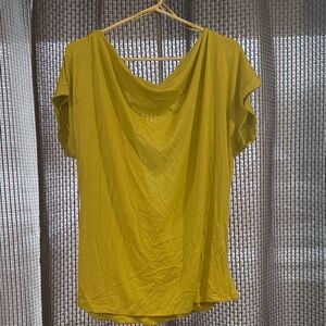 Halston Heritage Bright Yellow Short Sleeve Top